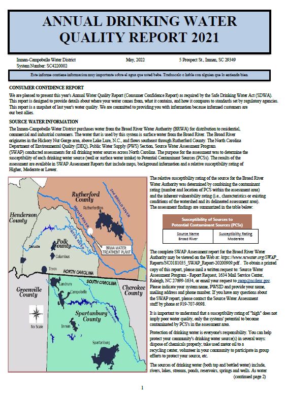 Inman Campobello Water District